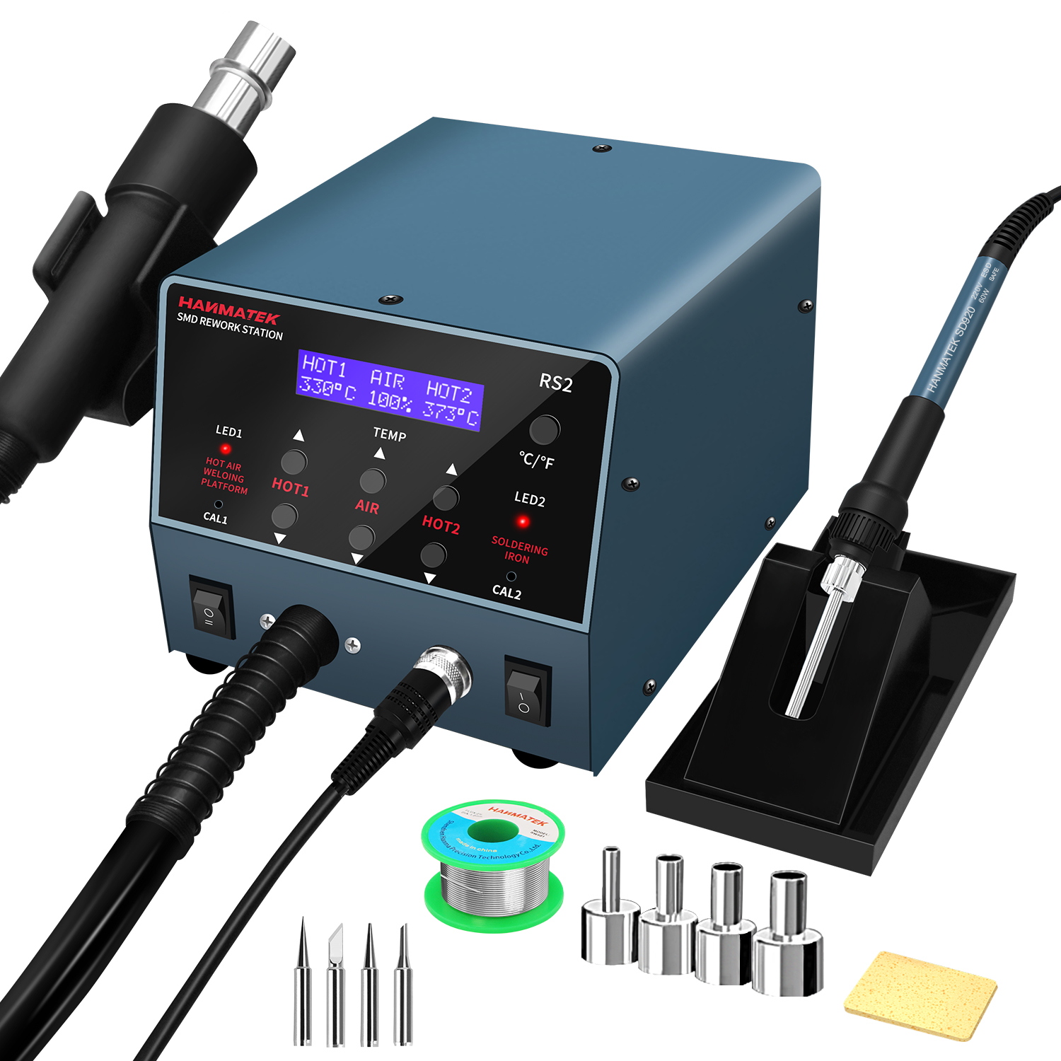 2-in-1 Hot Air Gun Soldering Station